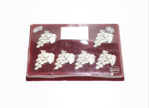 Vintage Complete Boxed Set Of 6 Silver Plated Place Card Holders – Grape Design