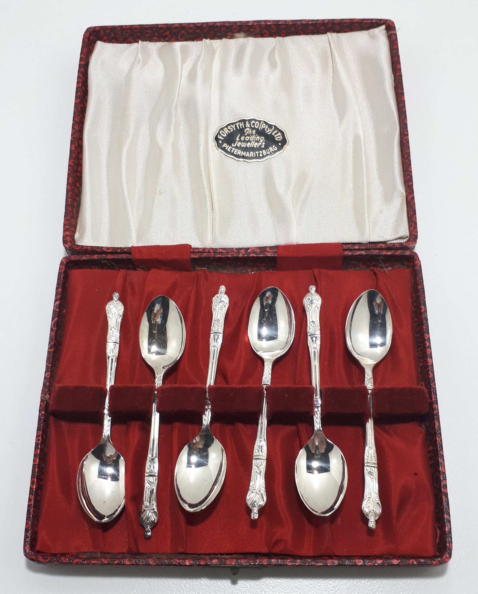 Vintage Boxed Set Of 6 Apostle Spoons From Local Jeweller