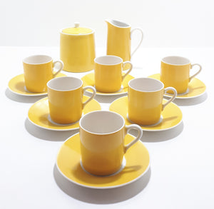 Good Morning Sunshine! Bright Yellow Fine Porcelain Coffee / Espresso Set