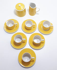 Good Morning Sunshine! Bright Yellow Fine Porcelain Coffee / Espresso Set