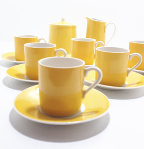 Good Morning Sunshine! Bright Yellow Fine Porcelain Coffee / Espresso Set