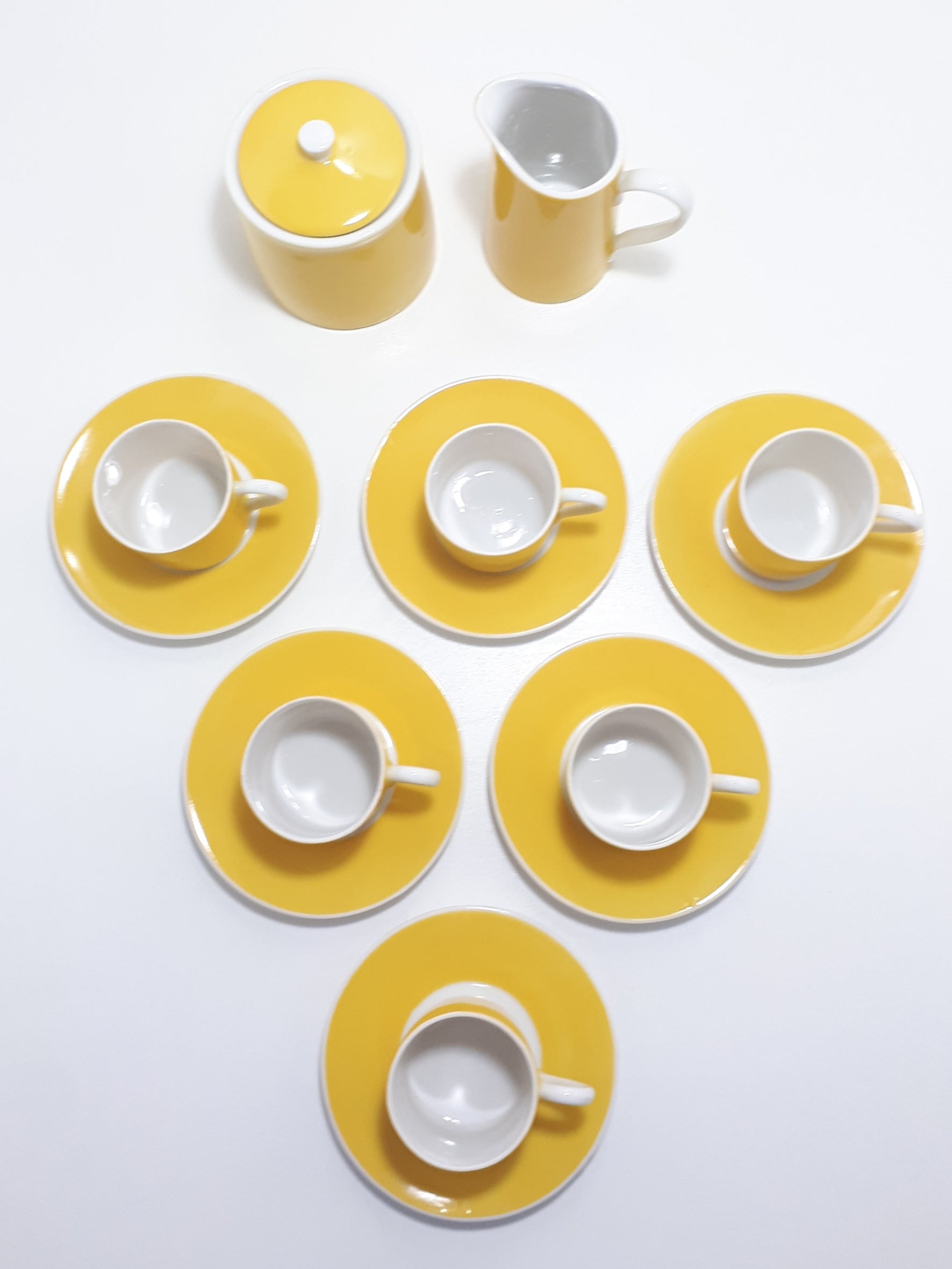 Good Morning Sunshine! Bright Yellow Fine Porcelain Coffee / Espresso Set