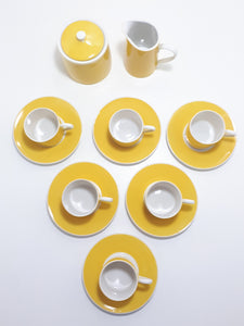 Good Morning Sunshine! Bright Yellow Fine Porcelain Coffee / Espresso Set
