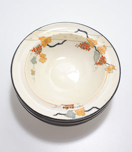 1930’s Art Deco Set Of 6 Burleigh Ware Dessert Bowls – Seville Pattern