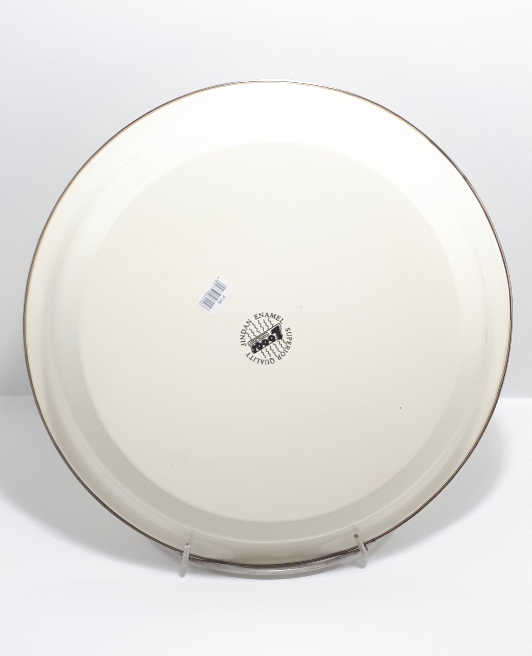 Large Decorated Enamel Fruit Plate – 34 cm