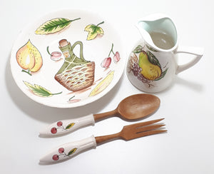 Porcelain Salad Serving Set With Matching Jug