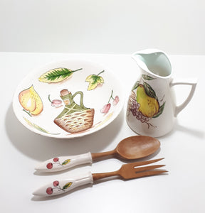Porcelain Salad Serving Set With Matching Jug