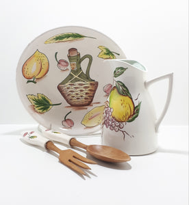 Porcelain Salad Serving Set With Matching Jug