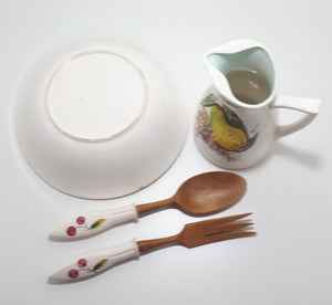 Porcelain Salad Serving Set With Matching Jug