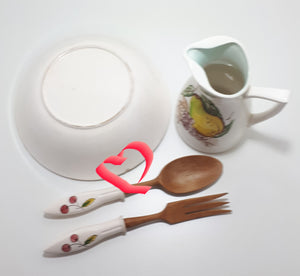 Porcelain Salad Serving Set With Matching Jug
