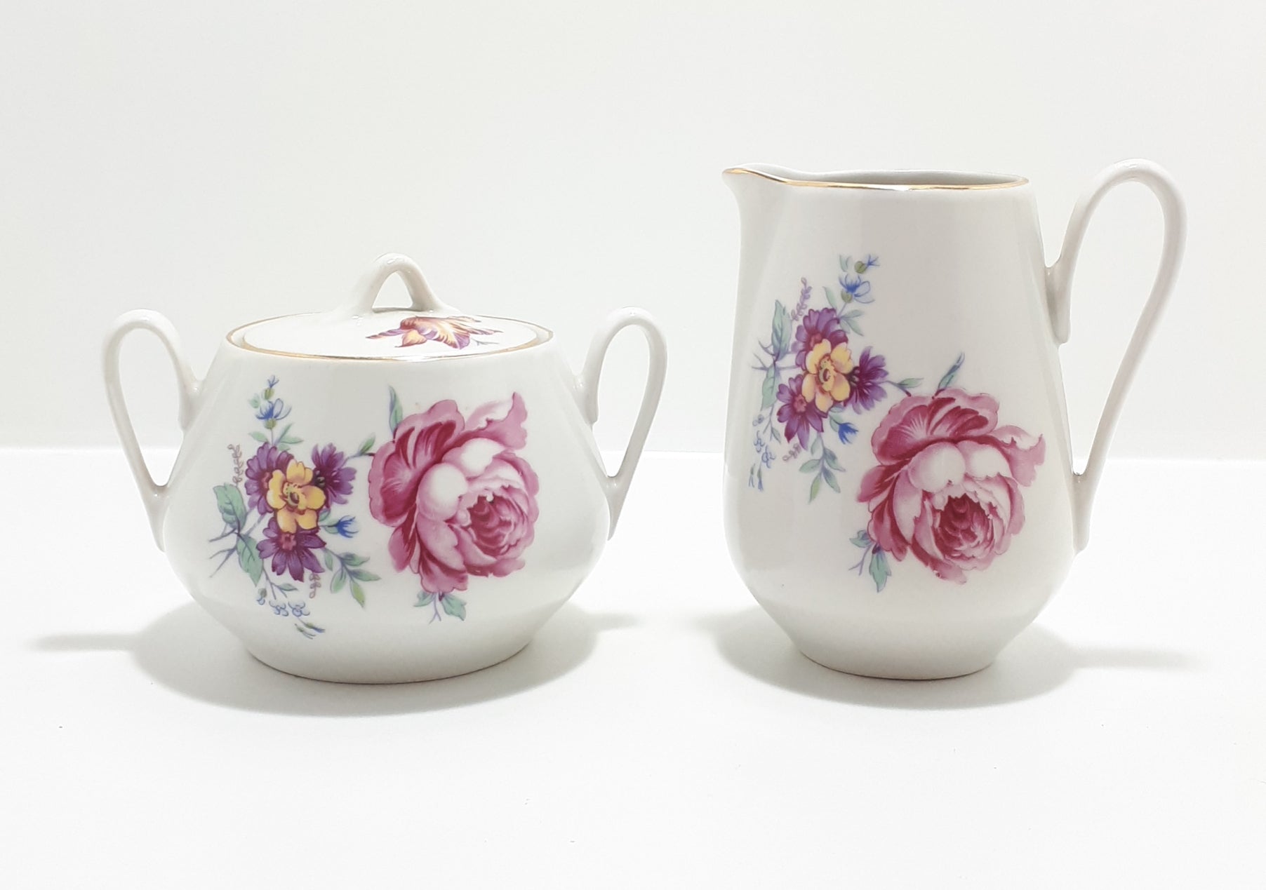 1922-1945 MZ Czechoslovakian Creamer &amp; Lidded Sugar Bowl Set