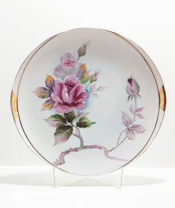 Hand Painted Kingsway Biscuit / Cake Plate – Vintage Rose