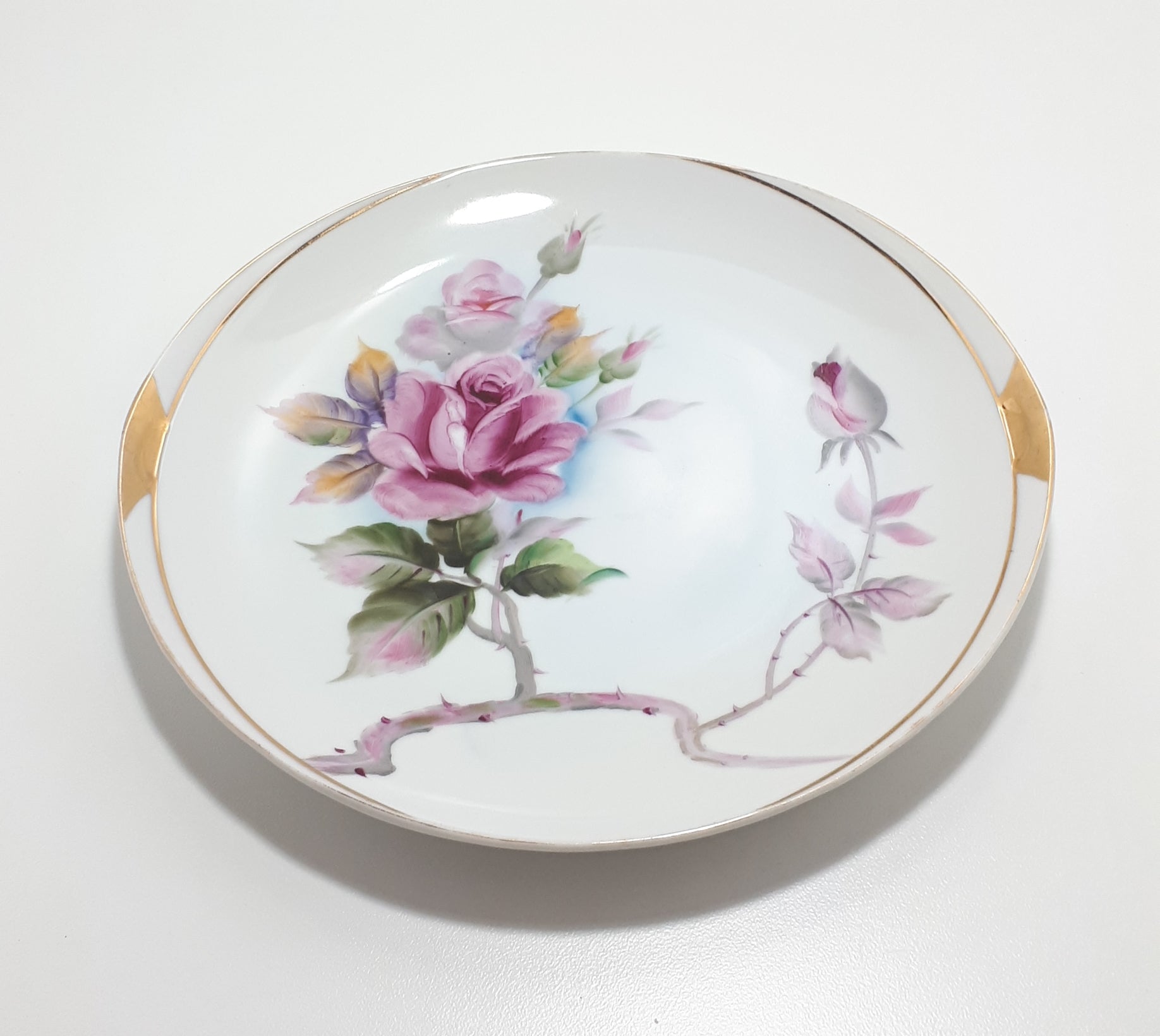 Hand Painted Kingsway Biscuit / Cake Plate – Vintage Rose