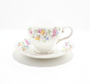 1940’s Tuscan Fine Bone China Tea Duo - Roses On Trellis C7903G