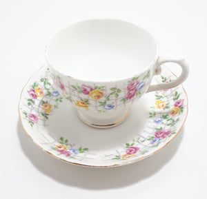 1940’s Tuscan Fine Bone China Tea Duo - Roses On Trellis C7903G