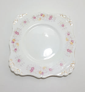 1940’s Tuscan Fine Bone China Biscuit Plate - Roses On Trellis C7903G
