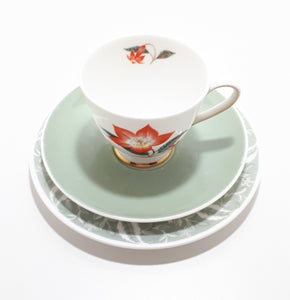 Tuscan Fine English Bone China Tea Trio - Poinsettia