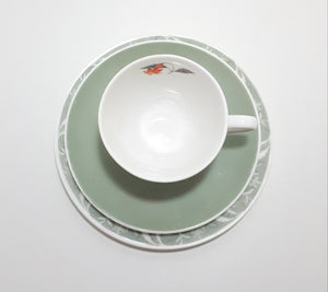 Tuscan Fine English Bone China Tea Trio - Poinsettia