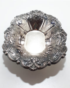 Embossed Oval Shaped Silver Plated Bowl – Flared & Scalloped Rim