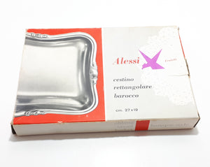 Italian Alessi Silver Plated Rectangular Bread Basket – In Original Box