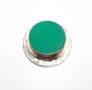 Solid & Heavy Silver Plated Embossed Bottle Coaster – Wood liner & Felt Base