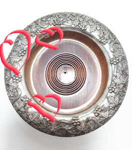 Solid & Heavy Silver Plated Embossed Bottle Coaster – Wood liner & Felt Base