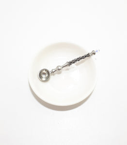 Classic White Fine Porcelain Relish / Dip Bowl With Condiment Spoon