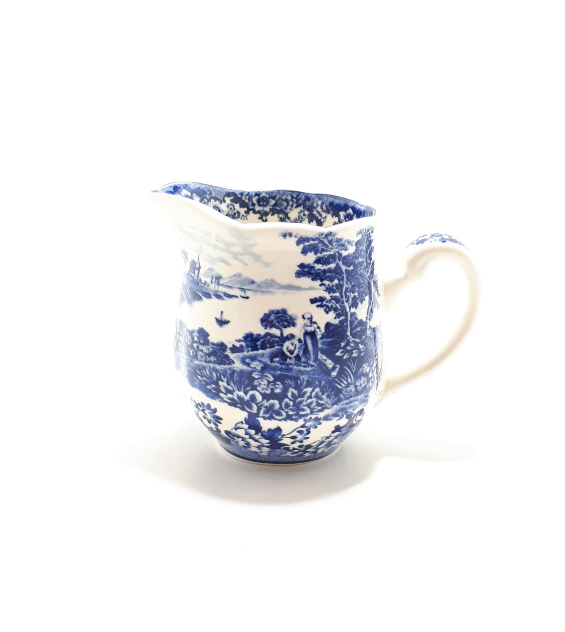 Blue & White William James Pastoral Symphony Creamer