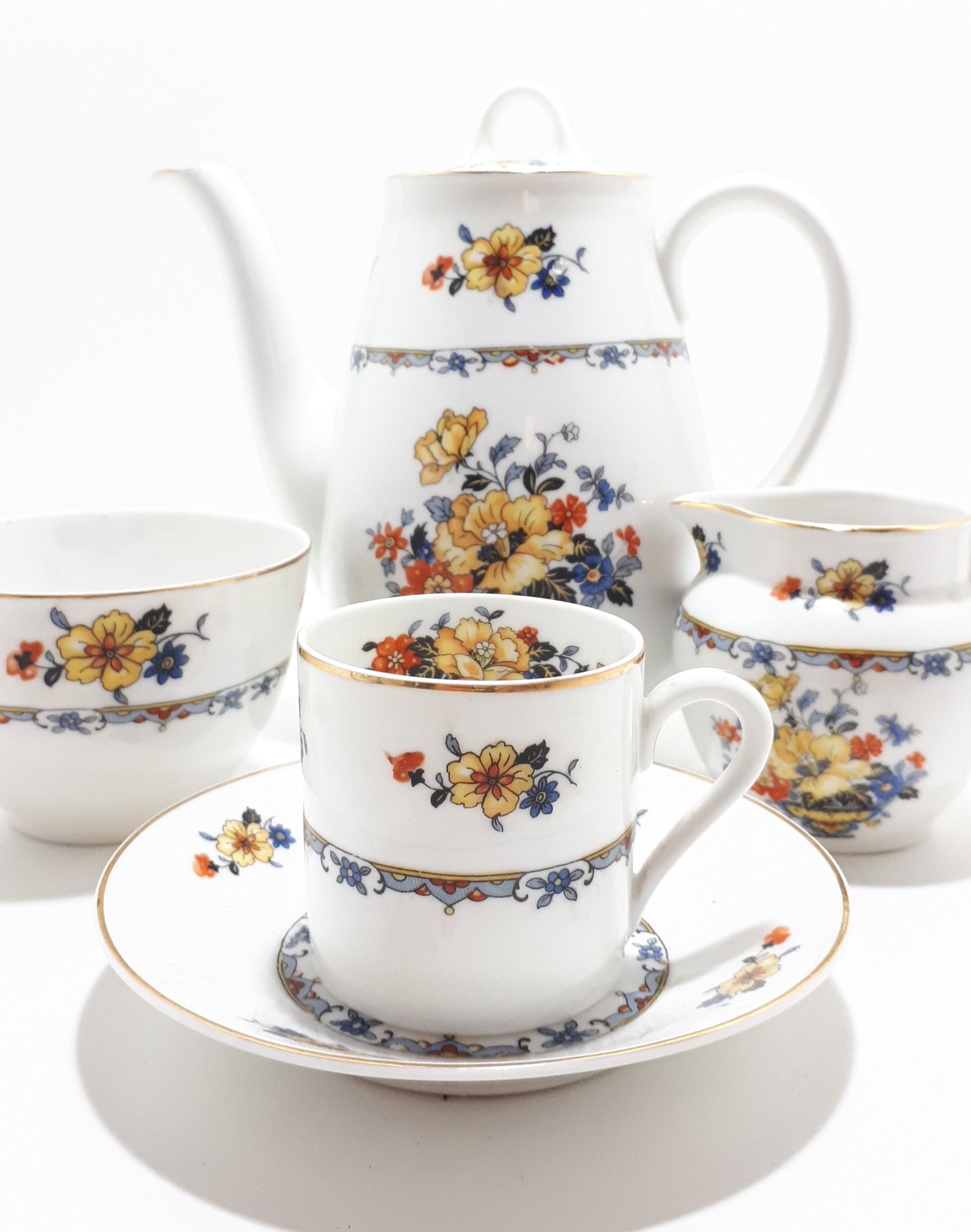 Complete Vintage TK Thun (Czechoslovakia) Coffee Set – 15 Piece