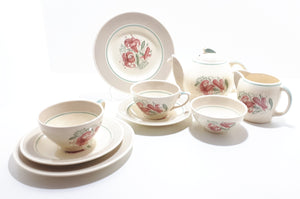 Susie Cooper Tea Set For Two – Kestrel Shape & Tiger Lily Pattern