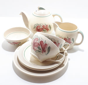 Susie Cooper Tea Set For Two – Kestrel Shape & Tiger Lily Pattern
