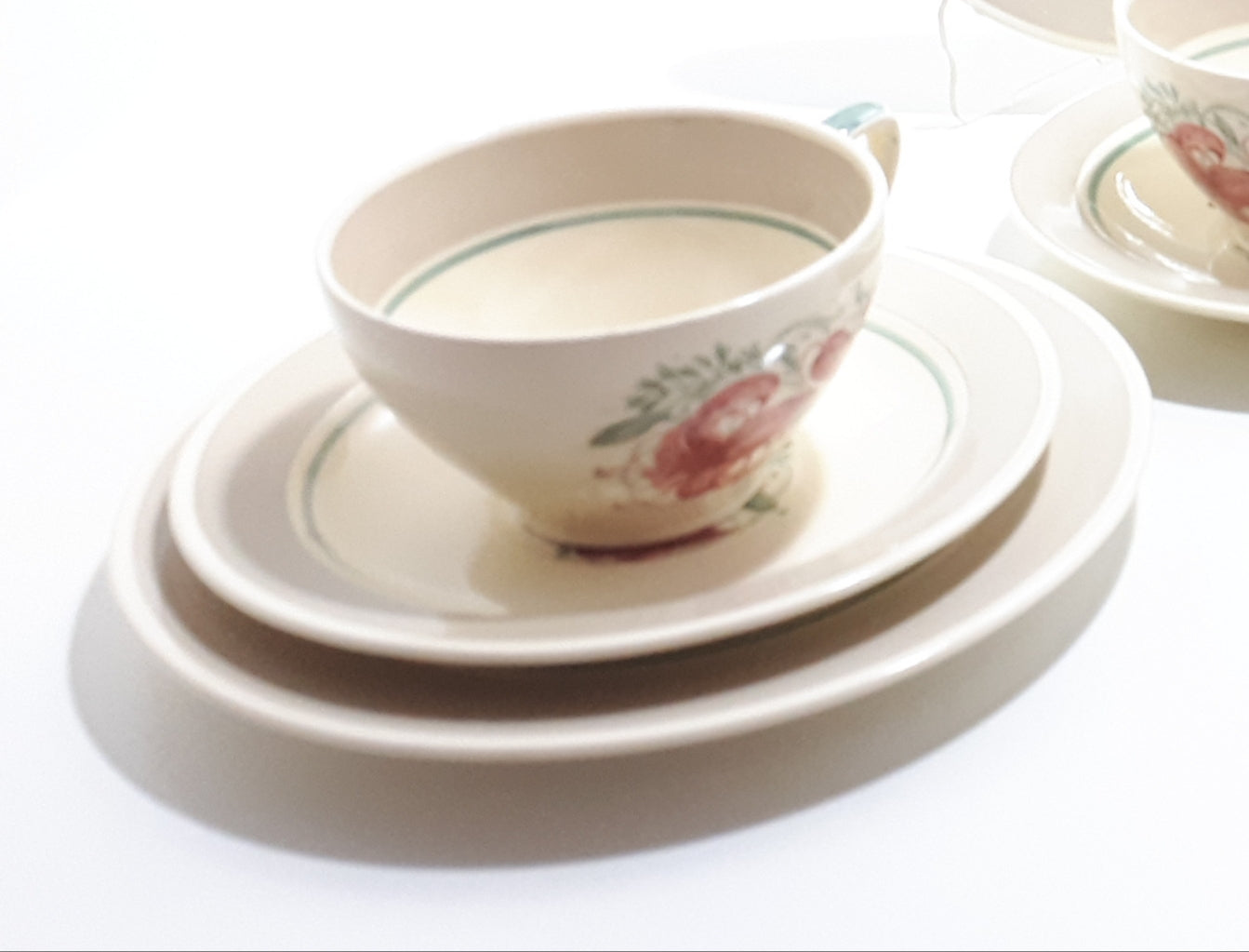 Susie Cooper Tea Set For Two – Kestrel Shape & Tiger Lily Pattern
