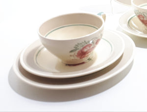 Susie Cooper Tea Set For Two – Kestrel Shape & Tiger Lily Pattern