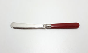 Little EPNS Butter Or Pate Knife With Red Bakelite Handle