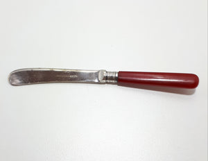 Little EPNS Butter Or Pate Knife With Red Bakelite Handle