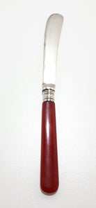 Little EPNS Butter Or Pate Knife With Red Bakelite Handle