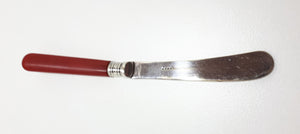 Little EPNS Butter Or Pate Knife With Red Bakelite Handle