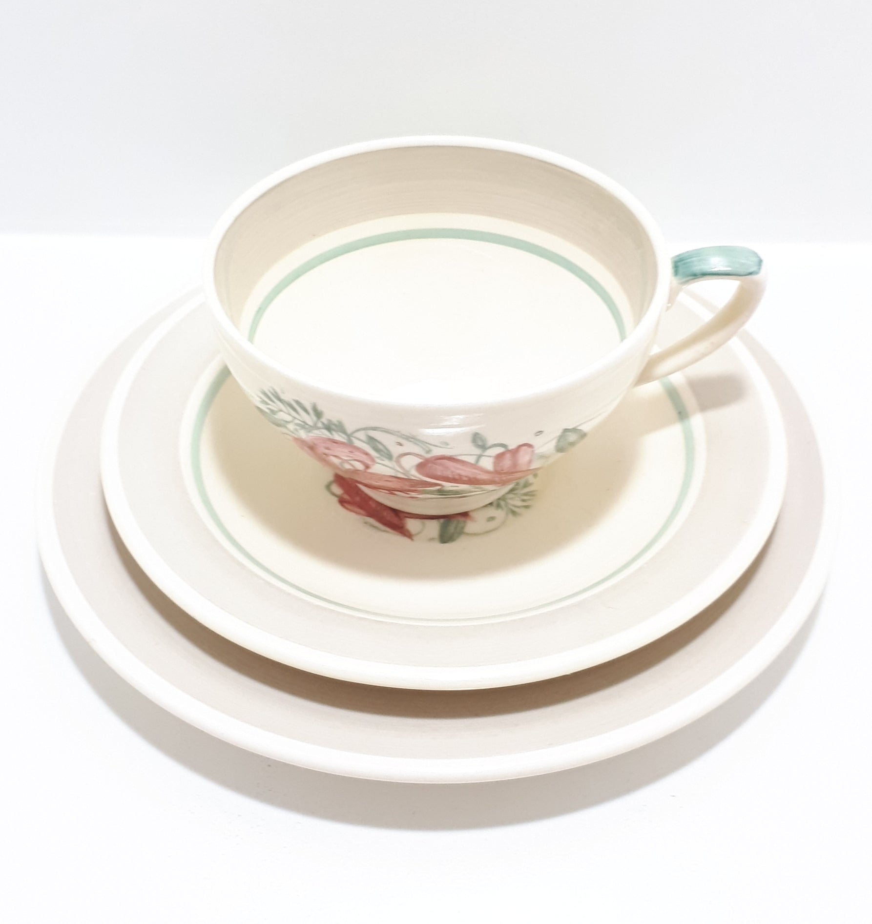 Susie Cooper Tea Trio (Cup, Saucer & Tea Plate) –Tiger Lily Pattern