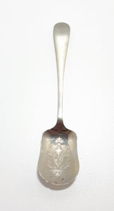 Vintage Stainless Nickel Silver Sugar Spoon – Etched Bowl