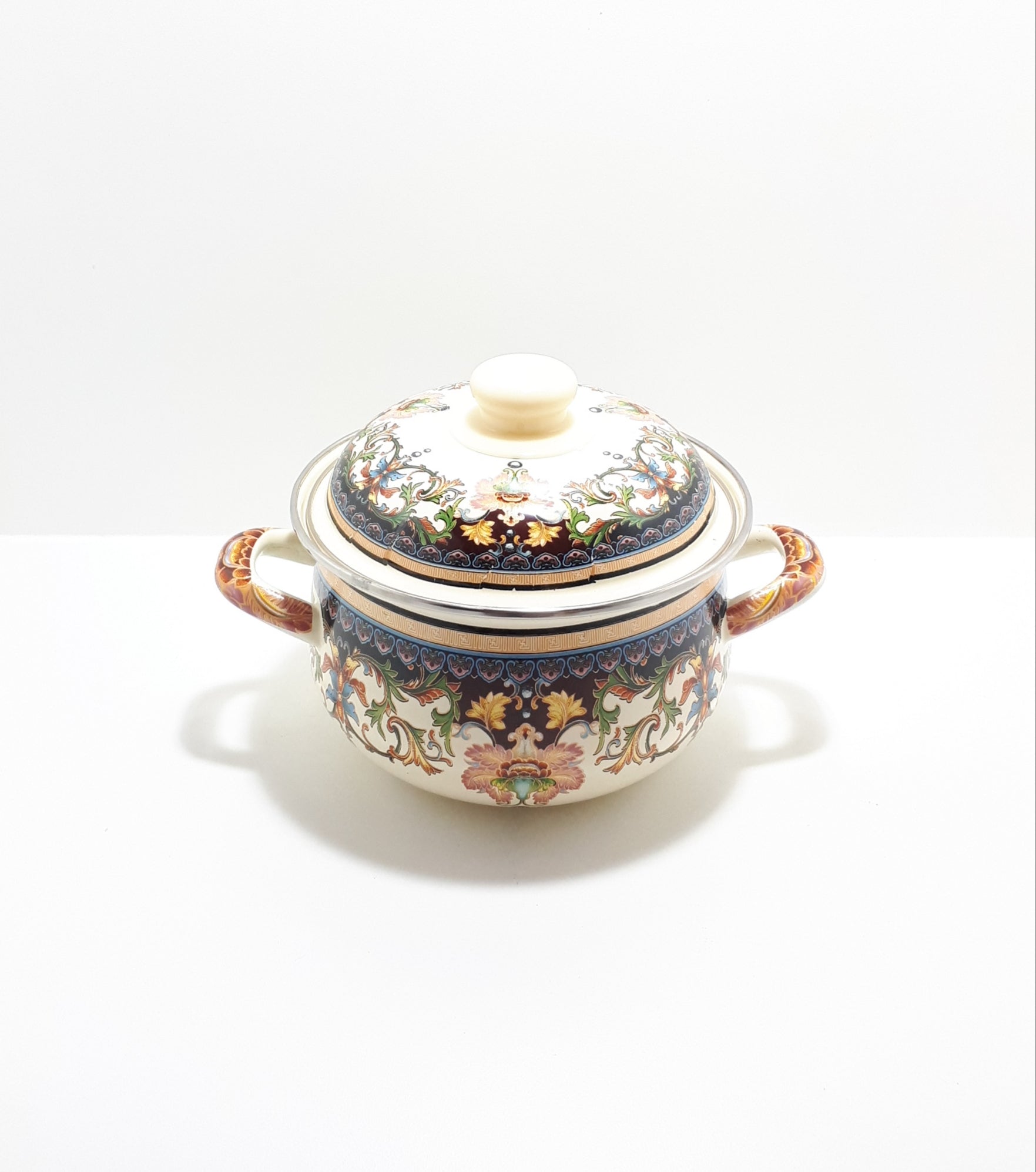 Decorated Enamel Cooking Pot