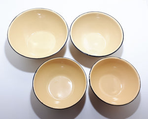 Vintage Enamel 4 Piece Bowl Set