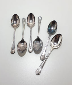 Set Of 6 Vintage Insignia Plate EPNS Tea Spoons - C-Monogram On Handles