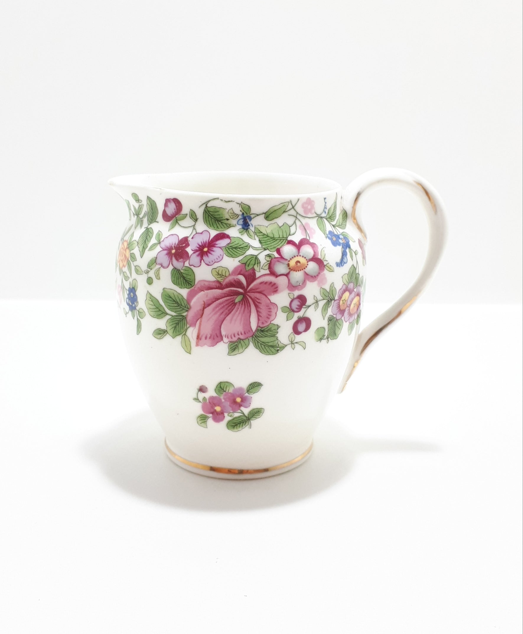 Rare Antique Fine Porcelain Crown Staffordshire Creamer
