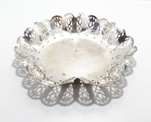 Silver Plated Pierced Display / Presentation Bowl