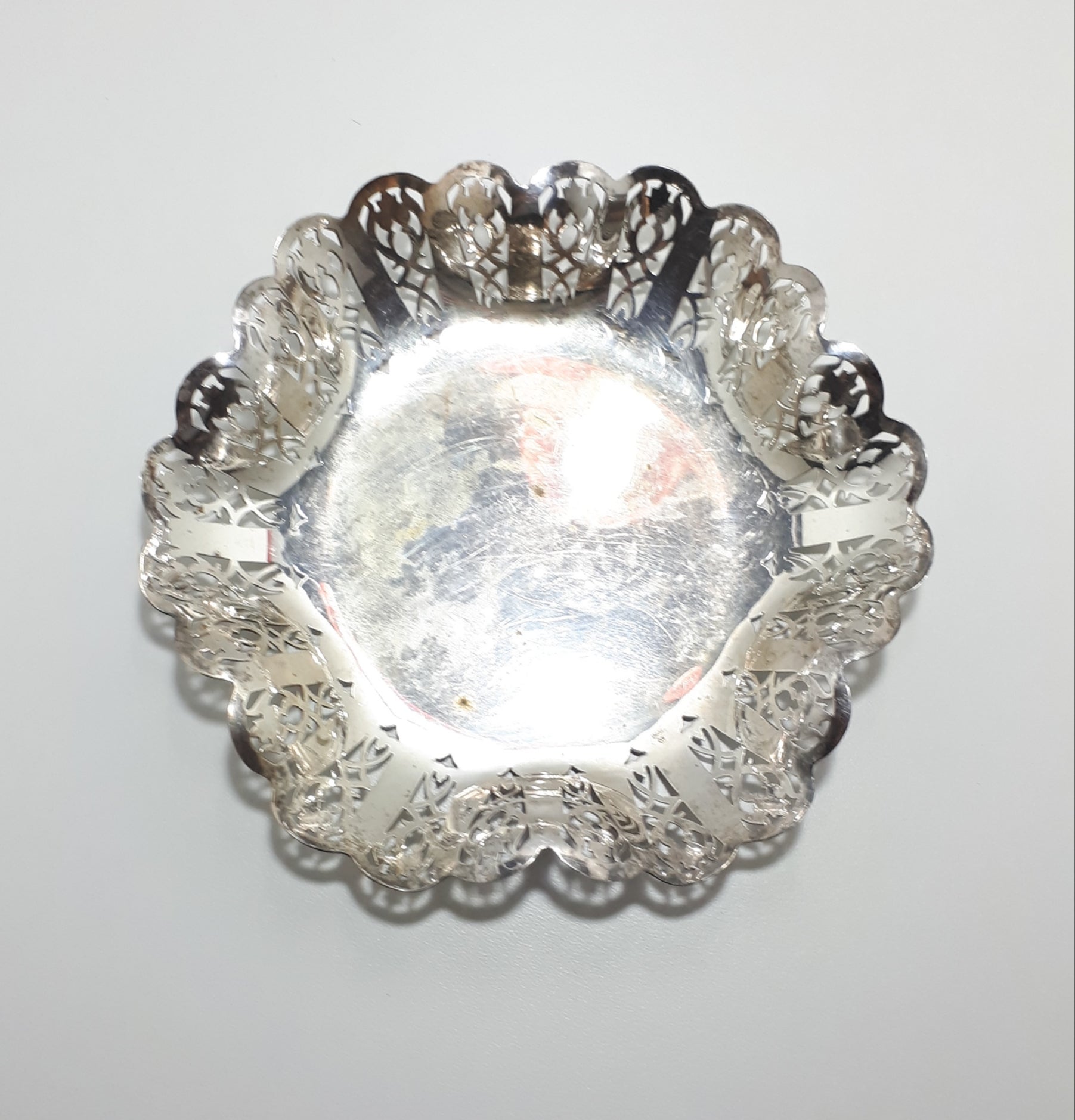 Silver Plated Pierced Display / Presentation Bowl
