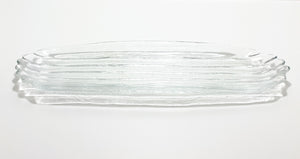Vintage Fluted Pressed Glass Snack Tray