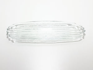 Vintage Fluted Pressed Glass Snack Tray