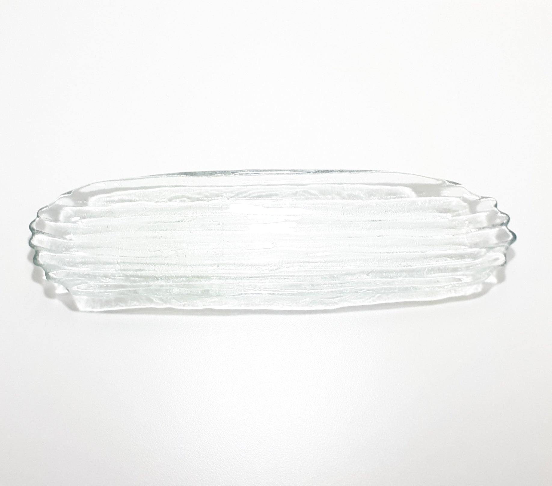 Vintage Fluted Pressed Glass Snack Tray
