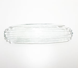 Vintage Fluted Pressed Glass Snack Tray