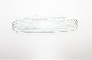 Vintage Fluted Pressed Glass Snack Tray